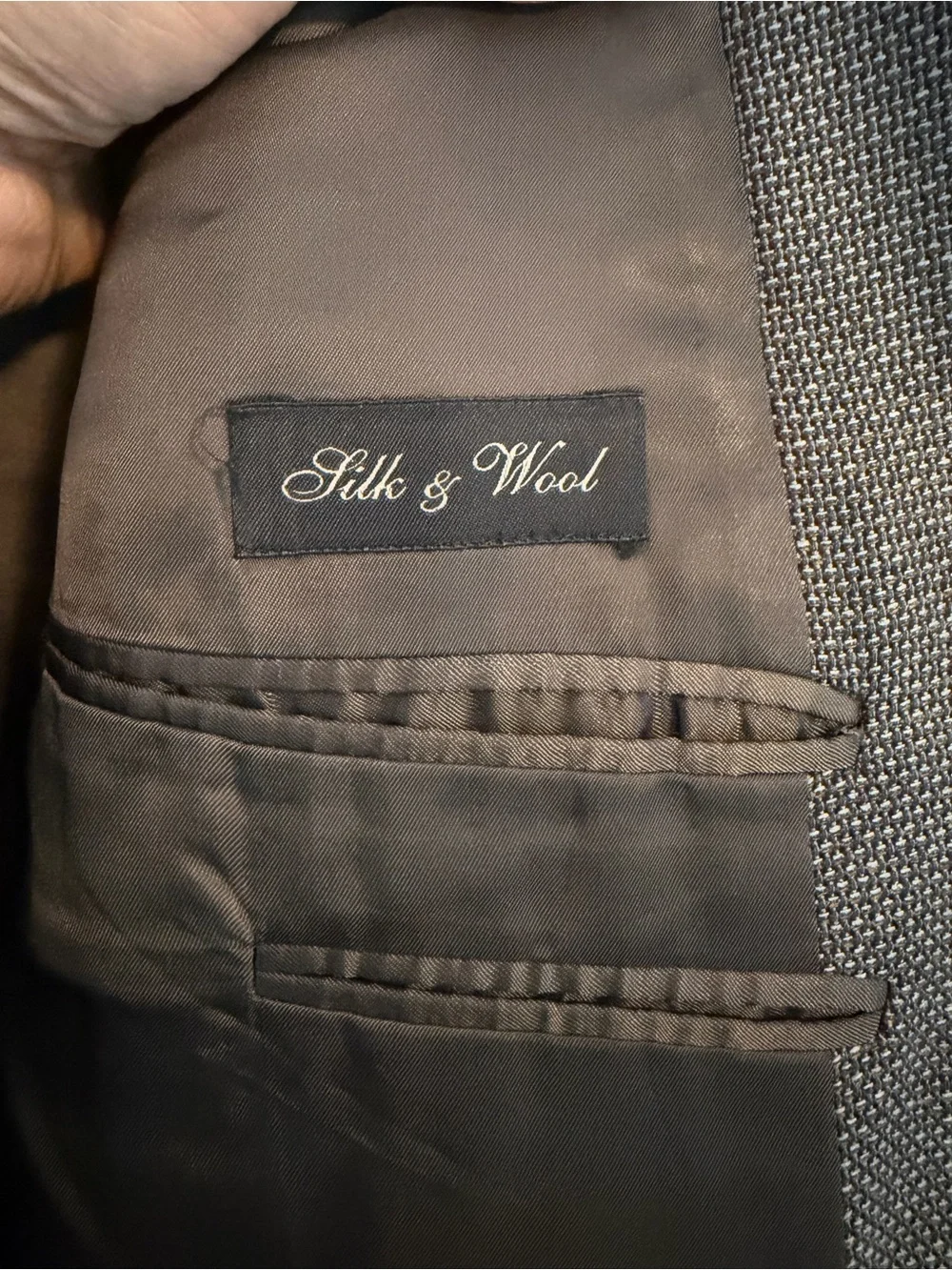 Ermenegildo‎ Zegna Silk Wool Sport Coat Blazer Gray Blue Textured 44R 46R Italy
